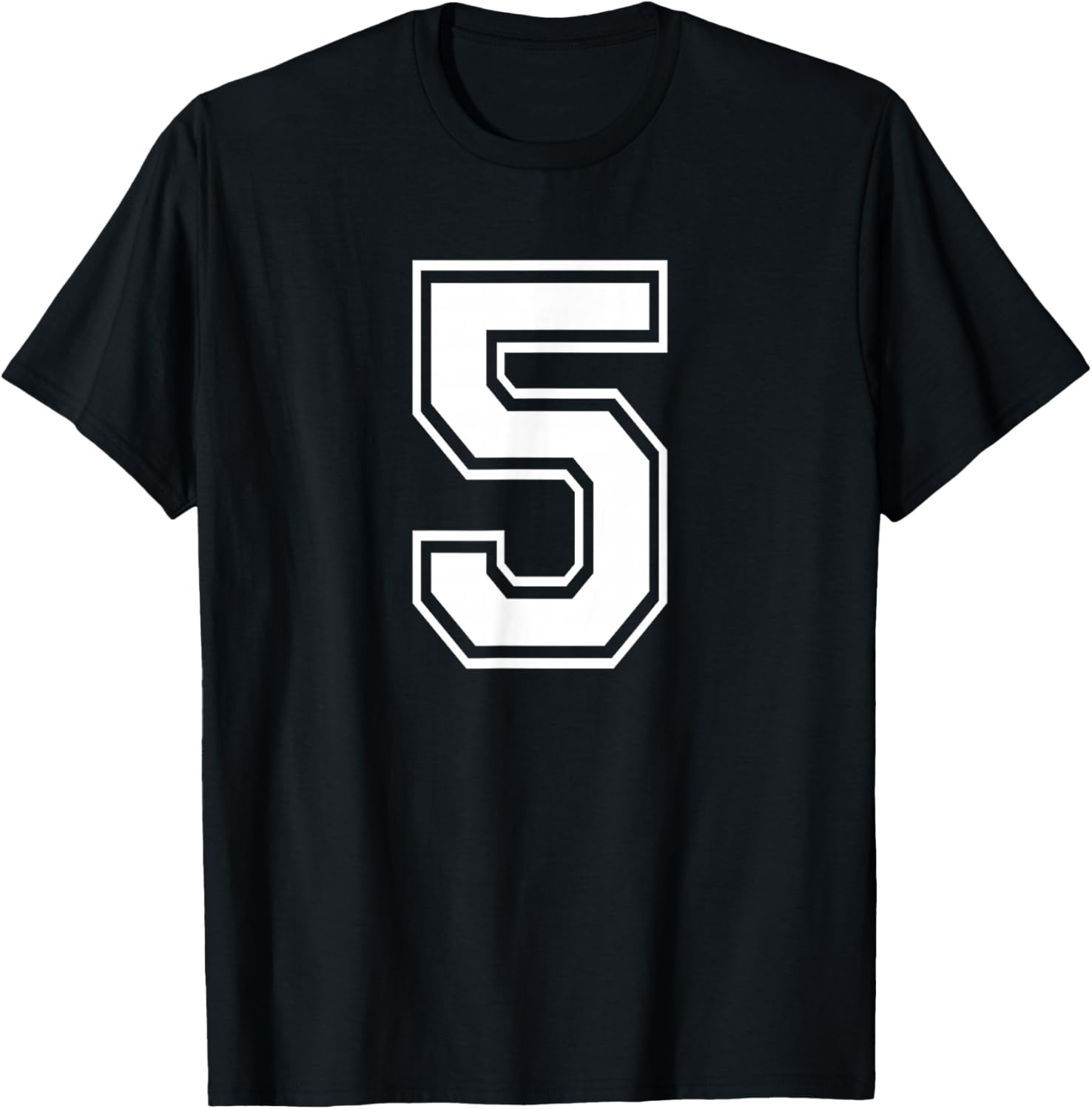 Number Five #5 Sports Team Uniform T-Shirt - T-Shirt | Black