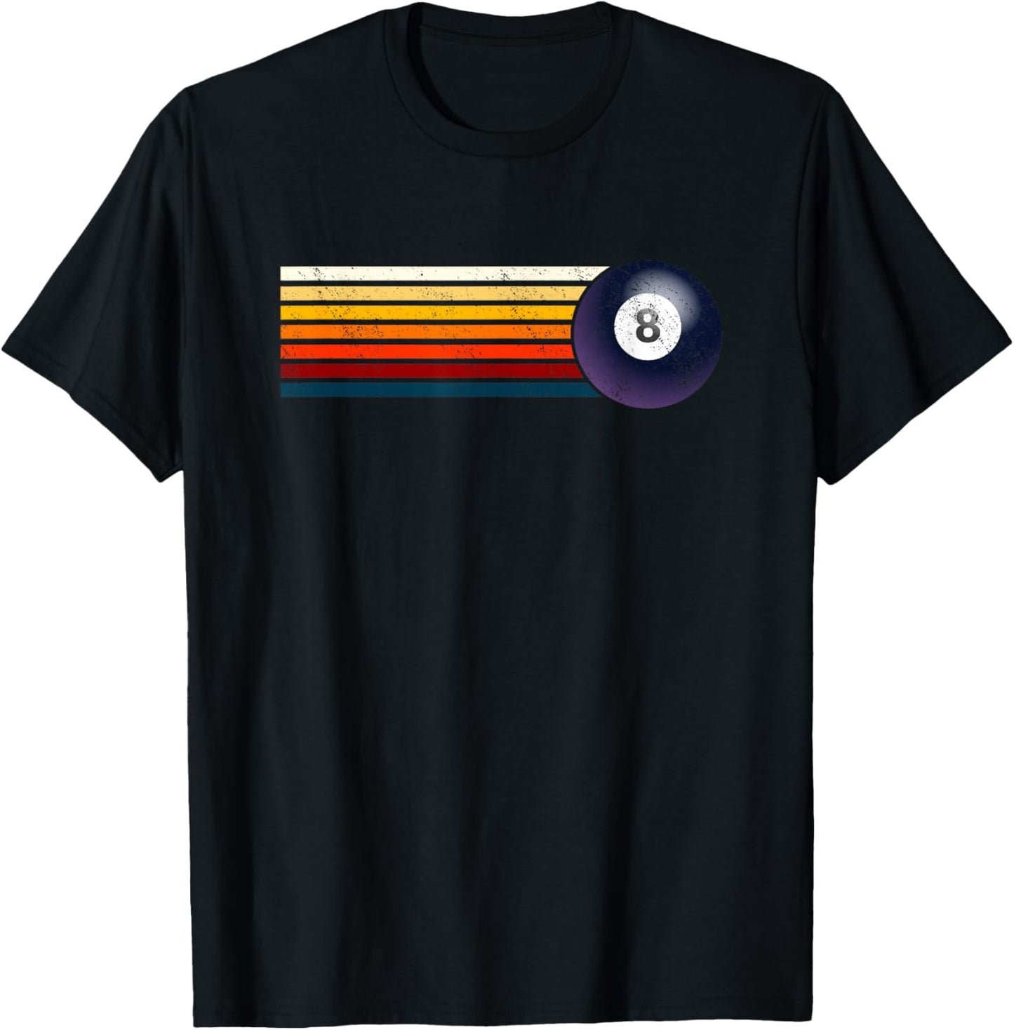 Retro Billiards Ball Eight Pool Table Snooker Pyramid T-Shirt - T-Shirt | Black