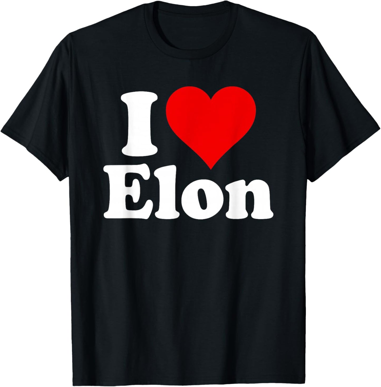 I Love Heart Elon North Carolina T-Shirt - T-Shirt | Black