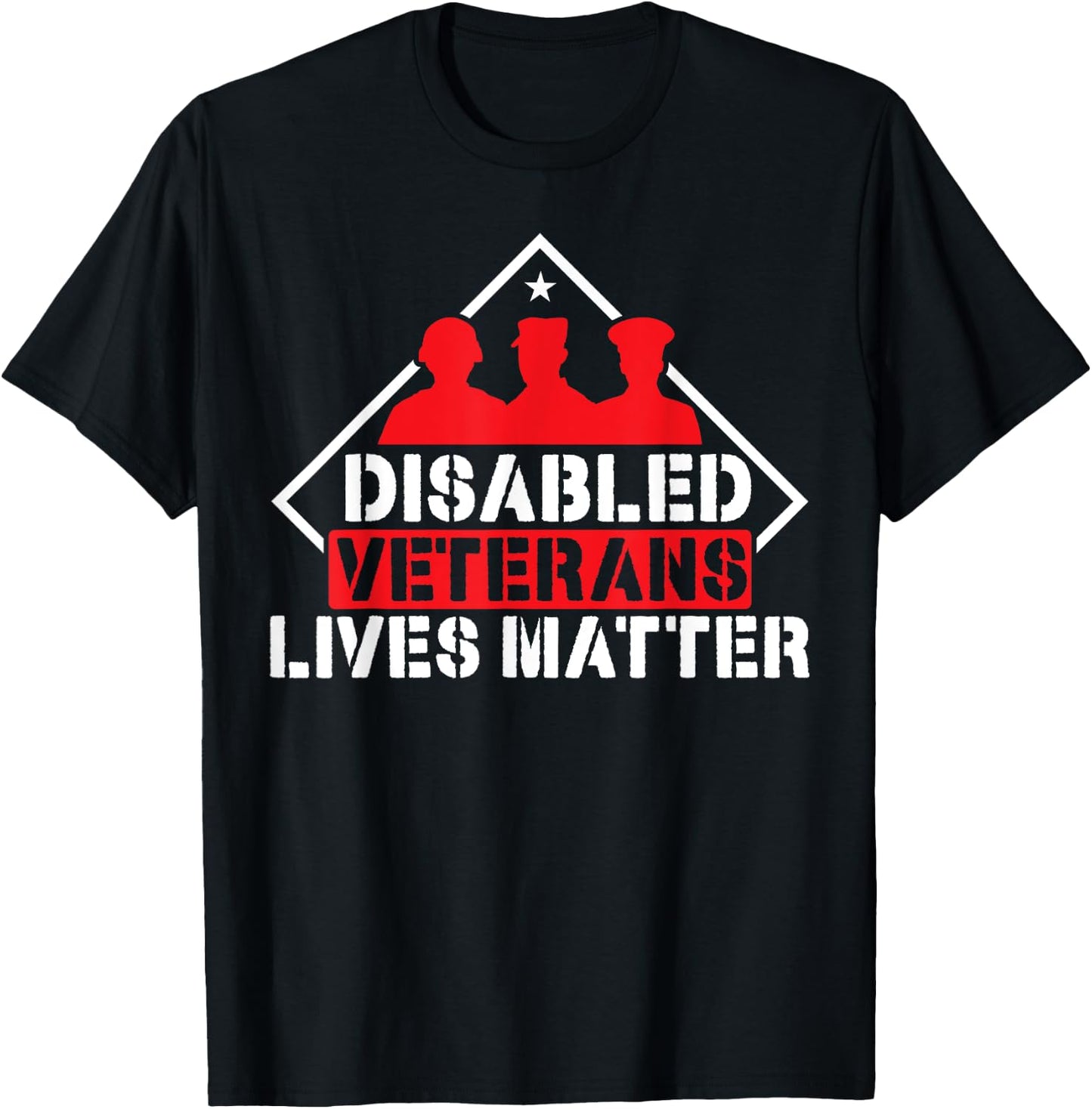 Disabled Veteran Armed Forces Military Soldier Army USA T-Shirt - T-Shirt | Black