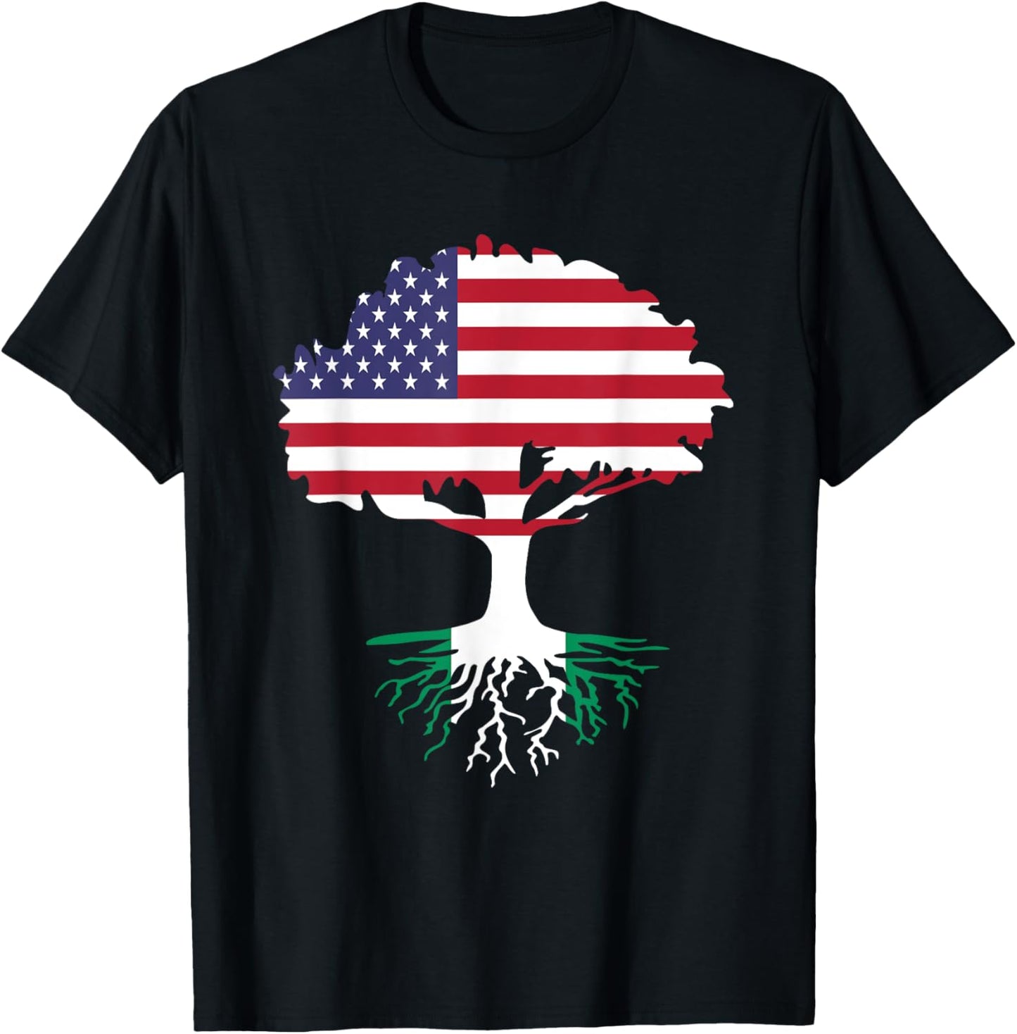 American Born Nigerian Roots America Grown Nigeria Roots T-Shirt - T-Shirt | Black