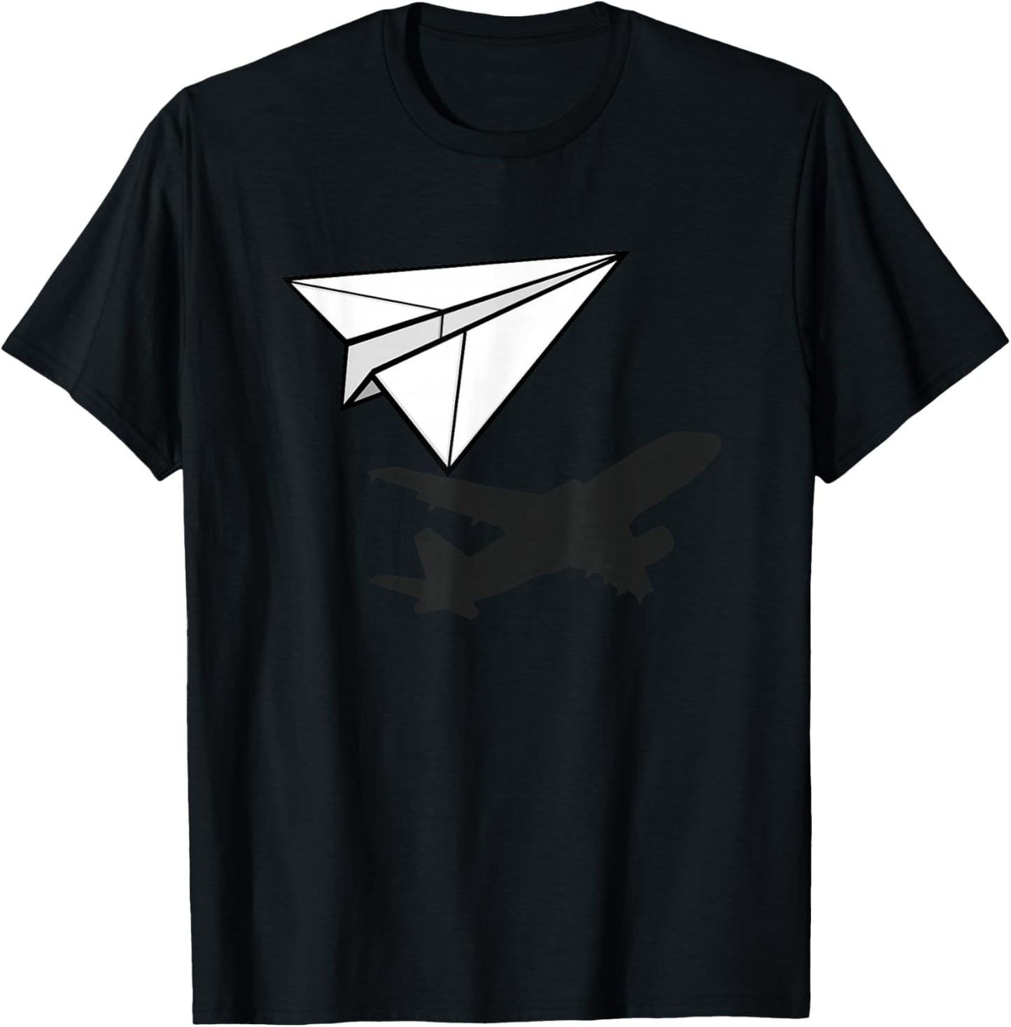 Paper Airplane Novelty Paper Airplane T-Shirt - T-Shirt | Black