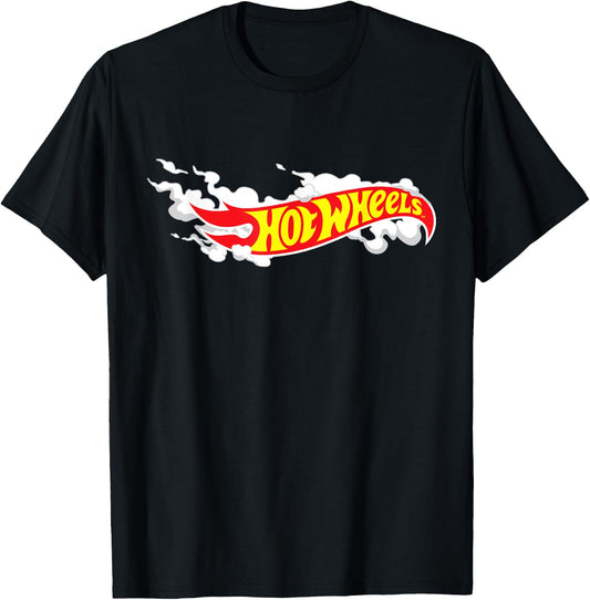 Hot Wheels Smoke Flag Logo T-Shirt - T-Shirt | Black