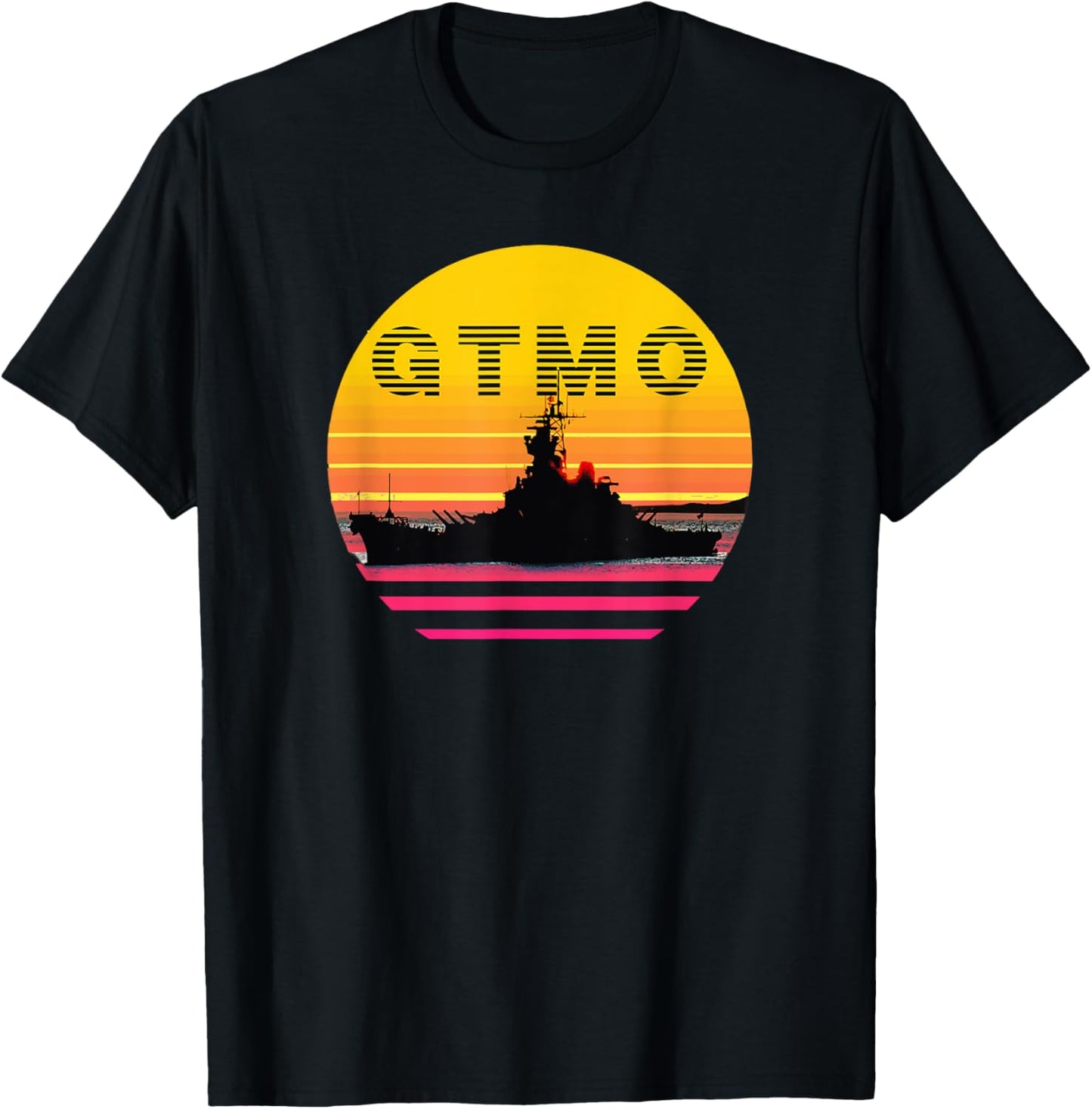GTMO - Vintage Guantanamo Bay Cuba Sunset T-Shirt - T-Shirt | Black