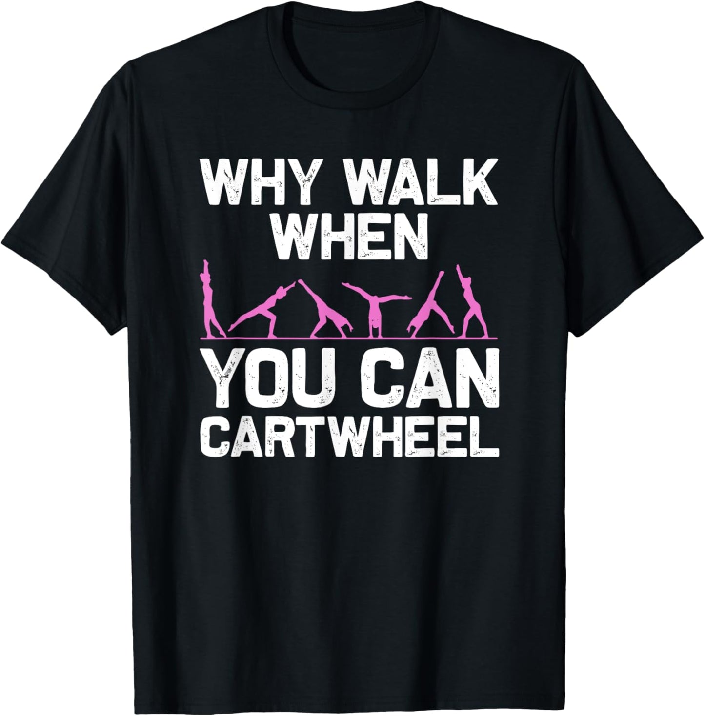 Funny Gymnastics Gymnast Gift Girls Women Cool Cartwheel T-Shirt - T-Shirt | Black