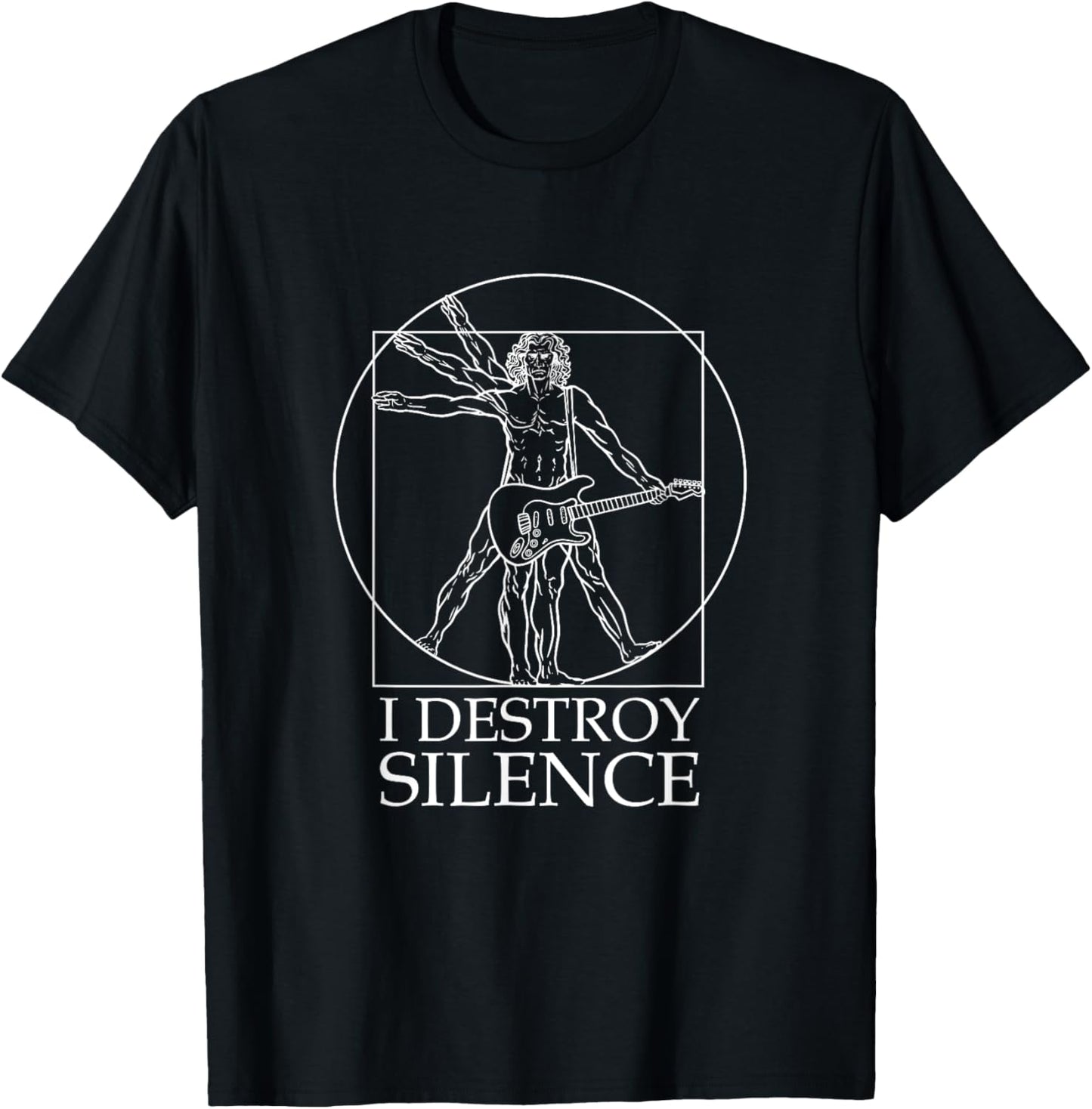 I Destroy Silence Artwork For A Guitar Player T-Shirt - T-Shirt | Black