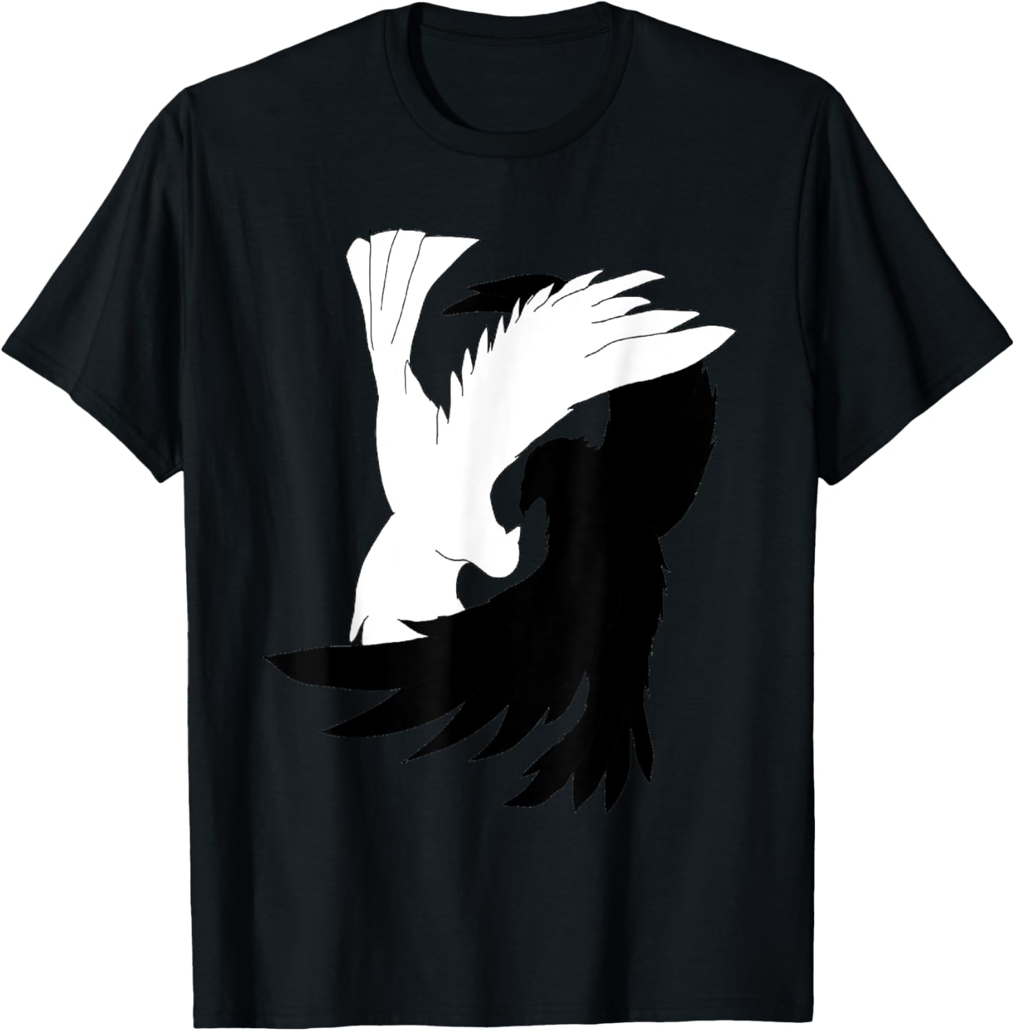 Love Birds shirt Raven Crow Dove Yin Yang Shi T-Shirt - T-Shirt | Black
