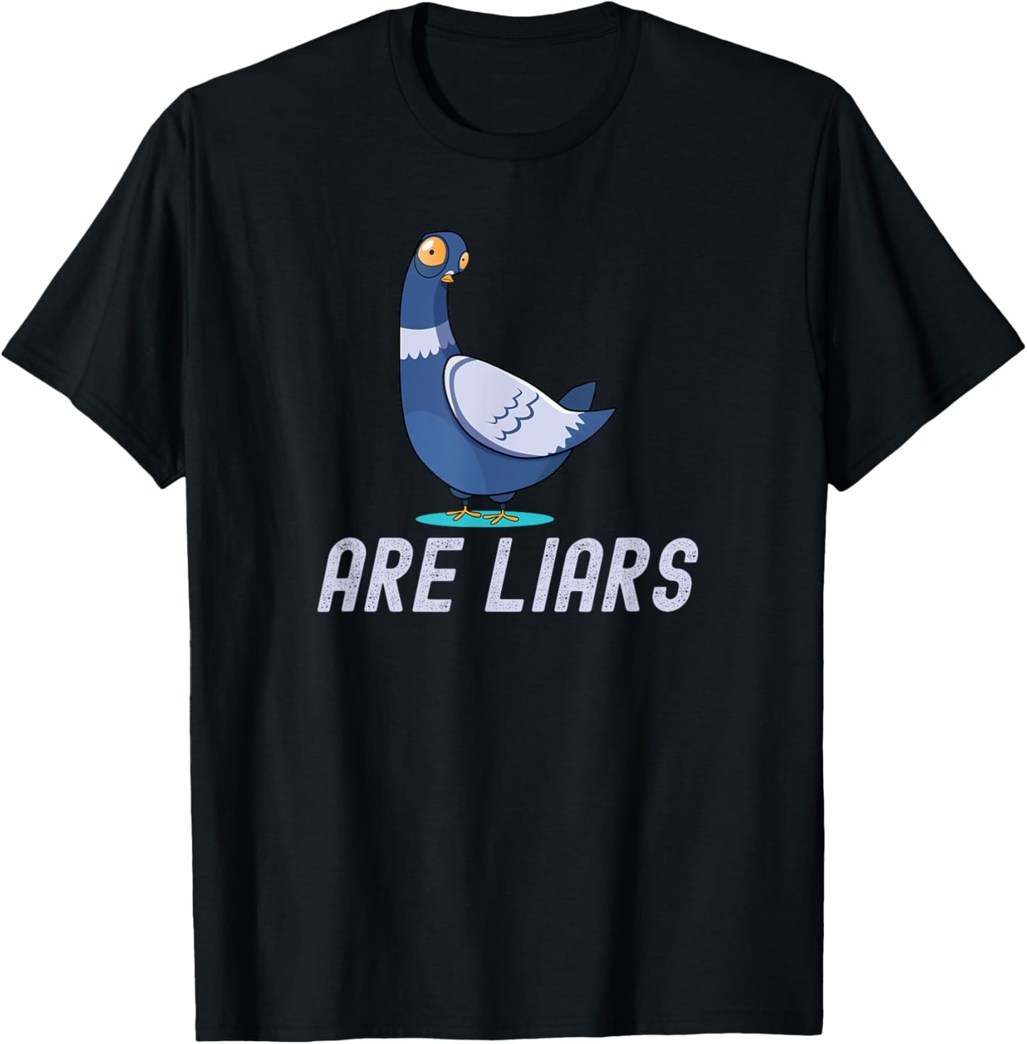 Birds Spies Pigeons Aren`t Real Pigeons Are Liars T-Shirt - T-Shirt | Black