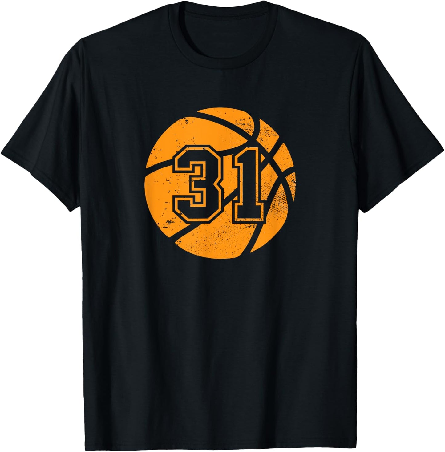 Basketball Player #31 Basketball Mom Dad Jersey Number 31 T-Shirt - T-Shirt | Black