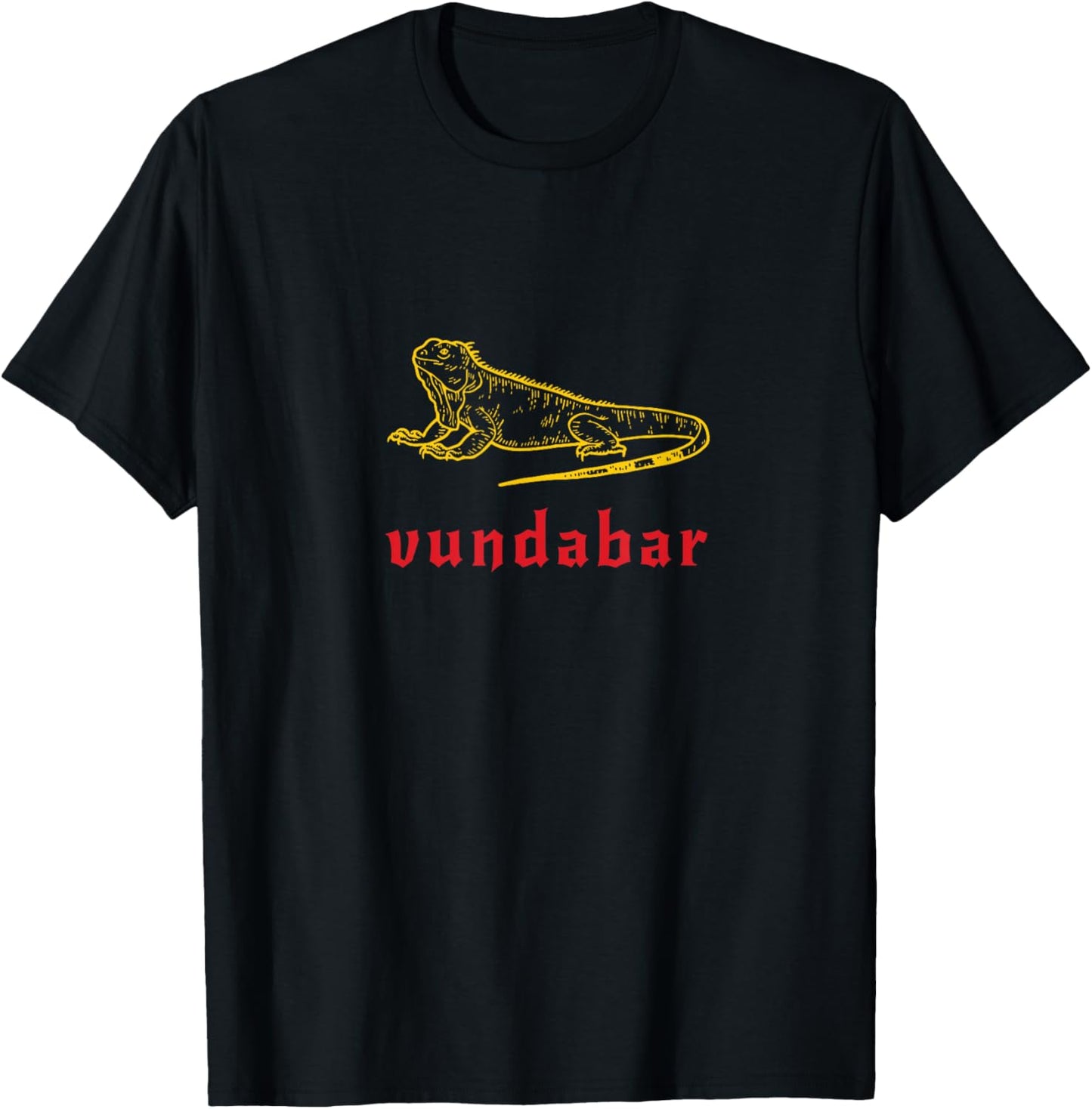 Vundabar Aesthetic Red and Yellow Lizard T-Shirt - T-Shirt | Black