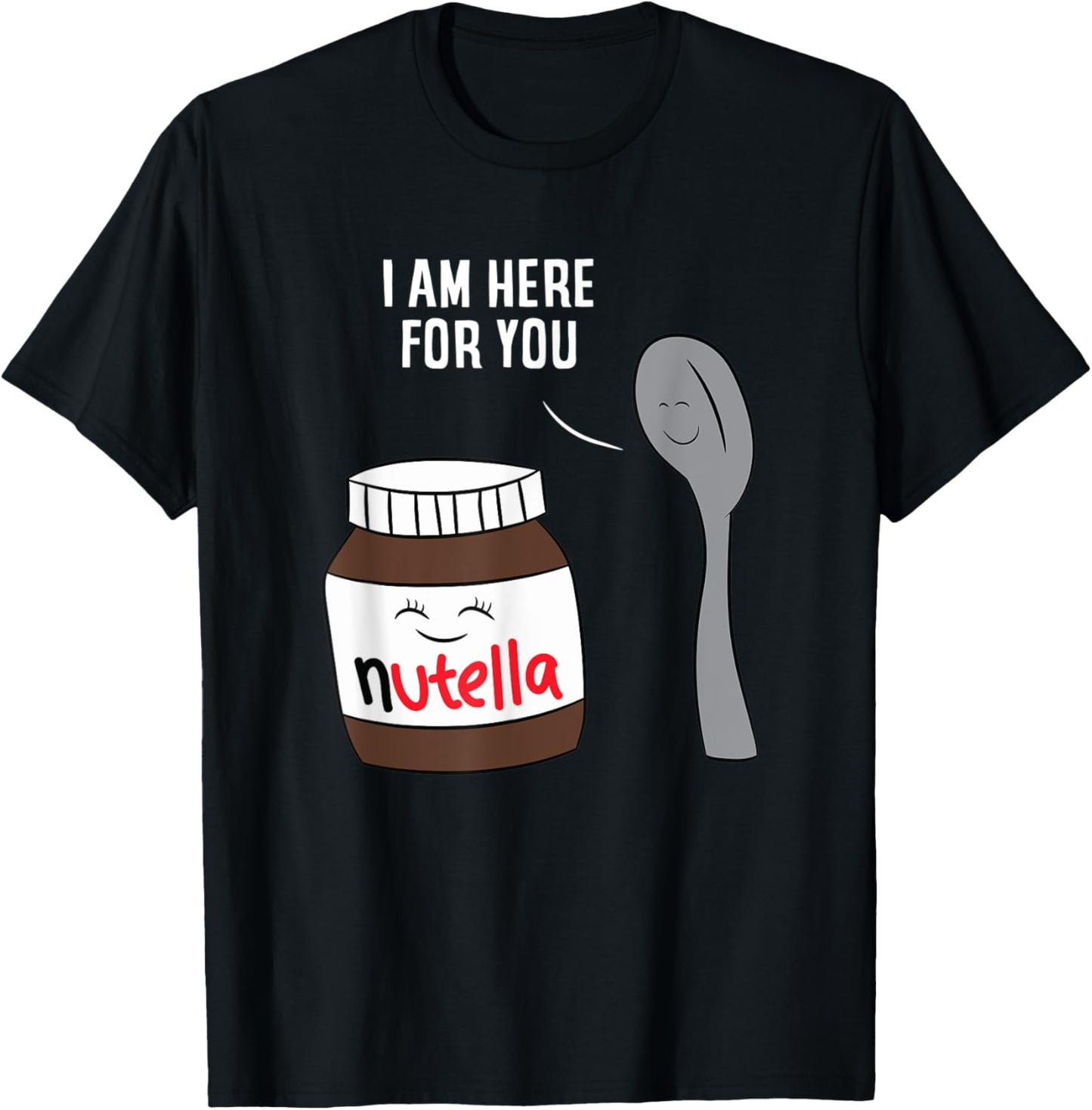 DQK Men's Valentine's Day Nutella , Black, Small T-Shirt - T-Shirt | Black