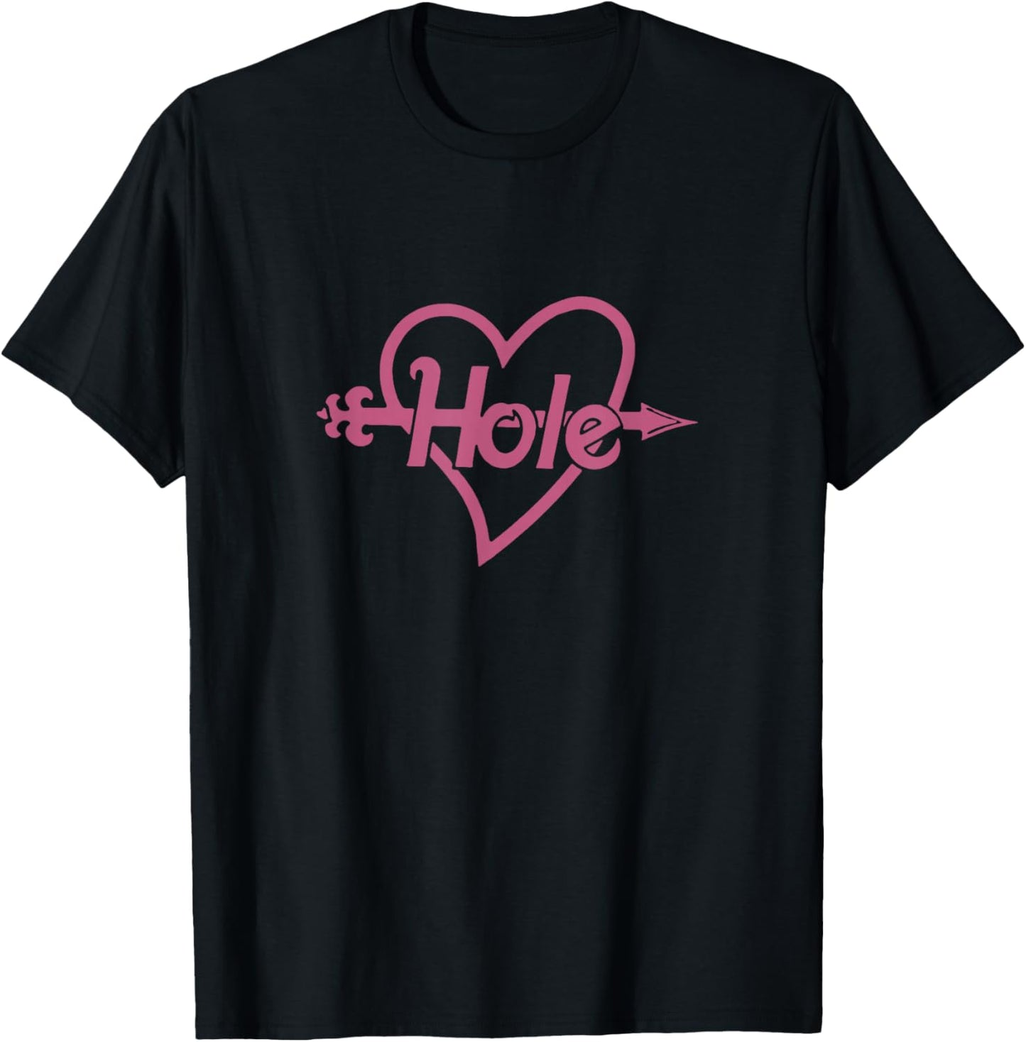 Hole - Arrow in Heart Logo T-Shirt - T-Shirt | Black