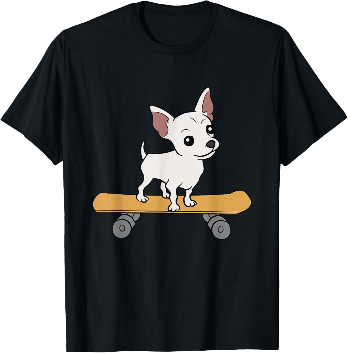 Chihuahua Skateboard Cute Chihuahua Skateboarding T-Shirt - T-Shirt | Black