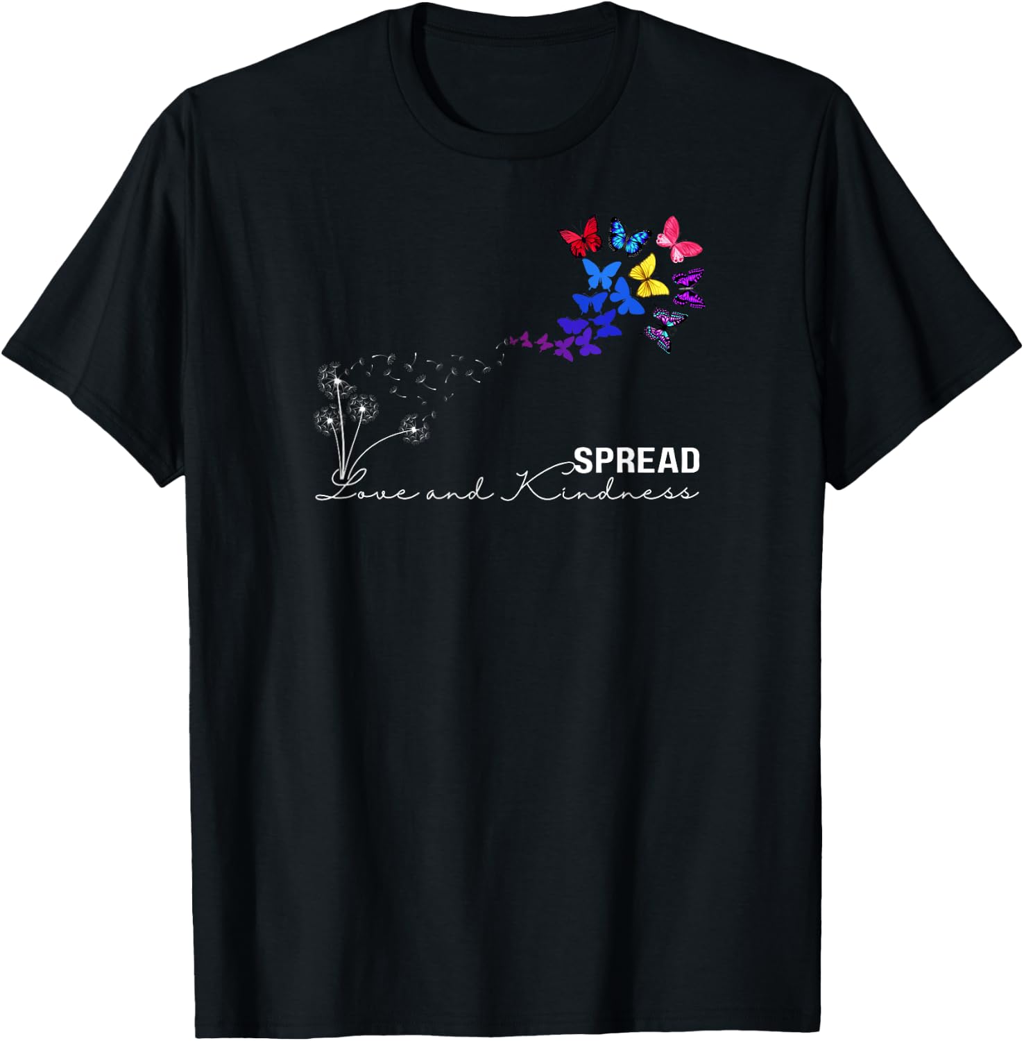 Spread Love & Kindness T Shirt Summer Graphic T-Shirt - T-Shirt | Black