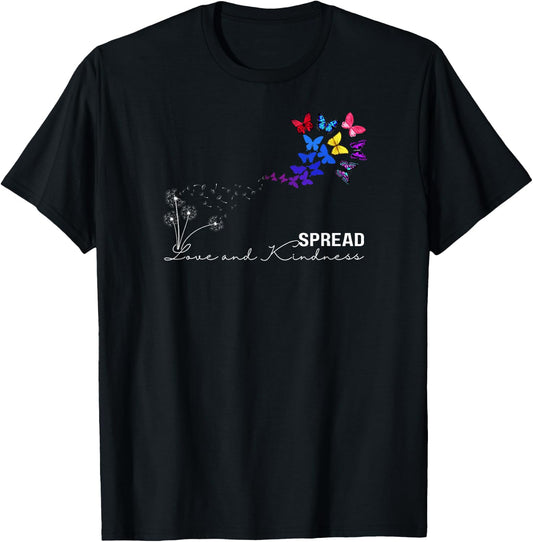 Spread Love & Kindness T Shirt Summer Graphic T-Shirt - T-Shirt | Black