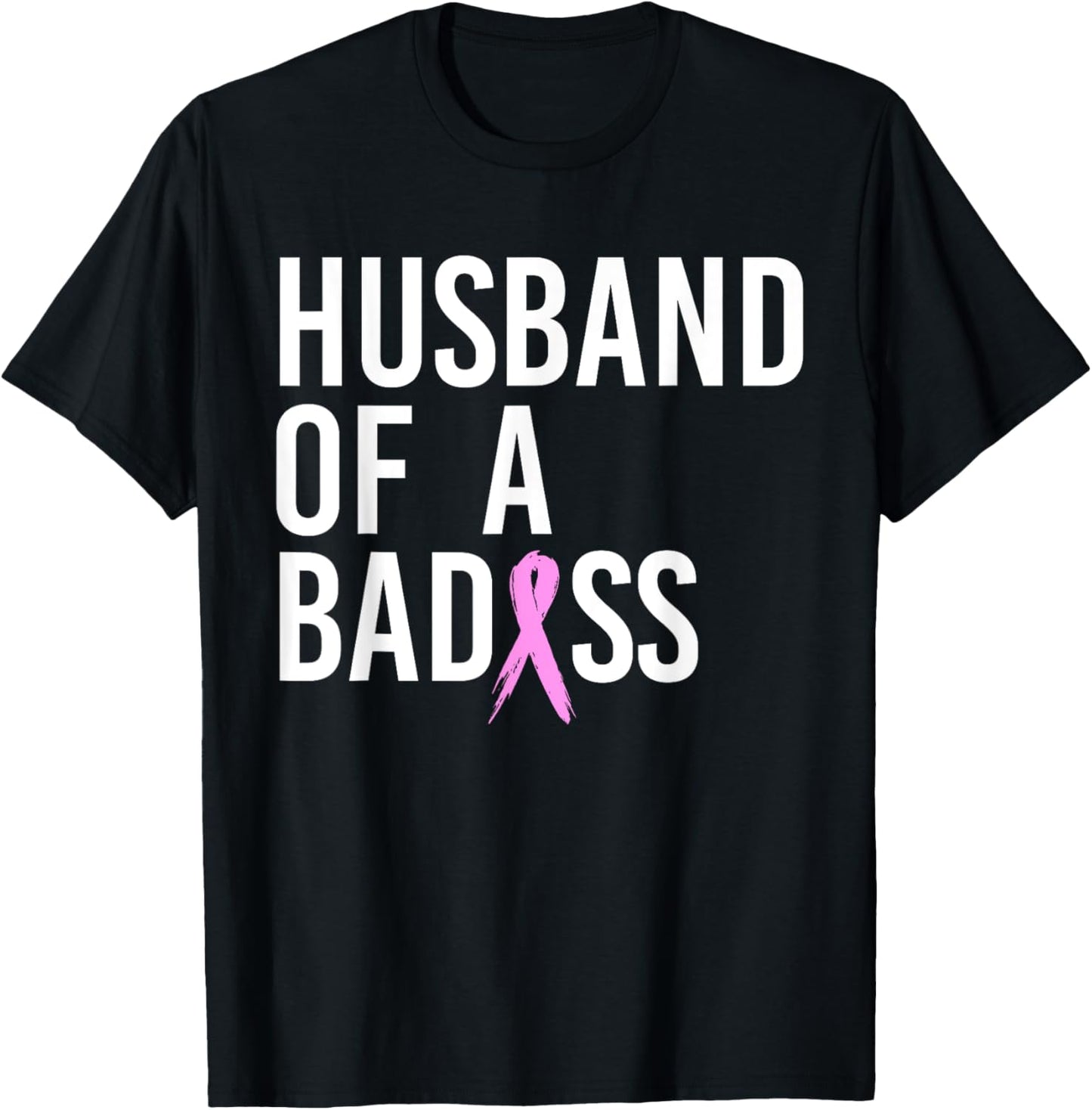Funny Breast Cancer Husband Design To Support Wife T-Shirt - T-Shirt | Black