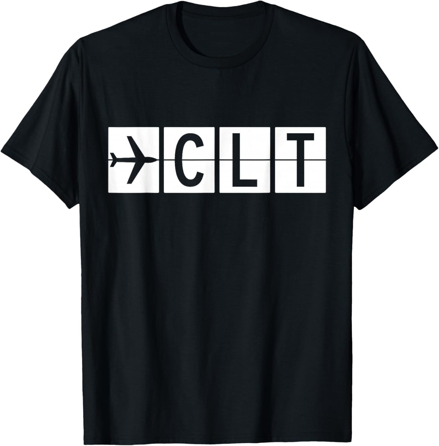 CLT Charlotte North Carolina Airport T-Shirt - T-Shirt | Black
