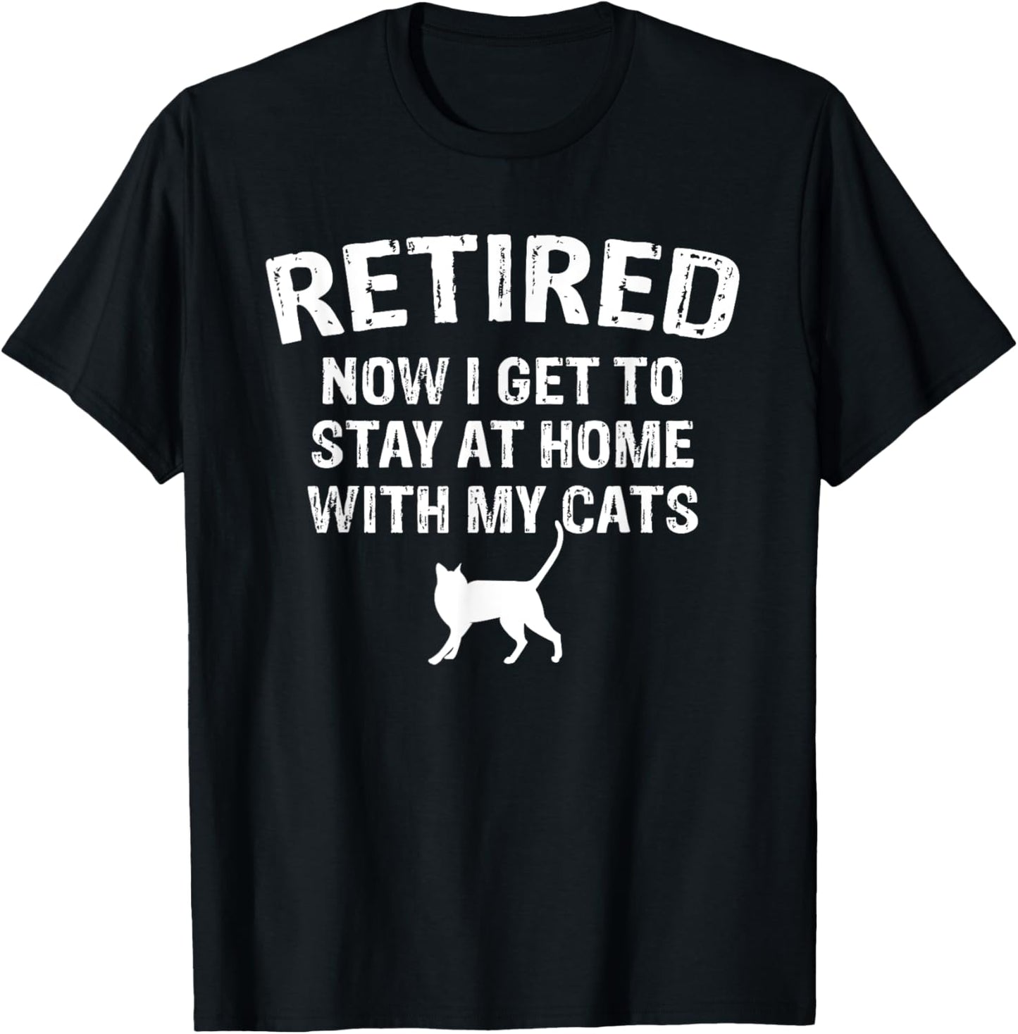Great Retired Cat Lover Design Cats Owner Retirement T-Shirt - T-Shirt | Black