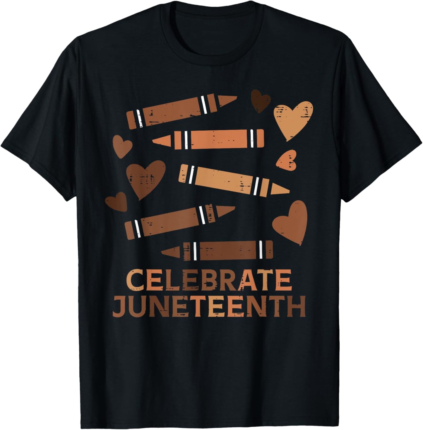 Celebrate Juneteenth Crayons June 19th 1865 Women Girls T-Shirt - T-Shirt | Black
