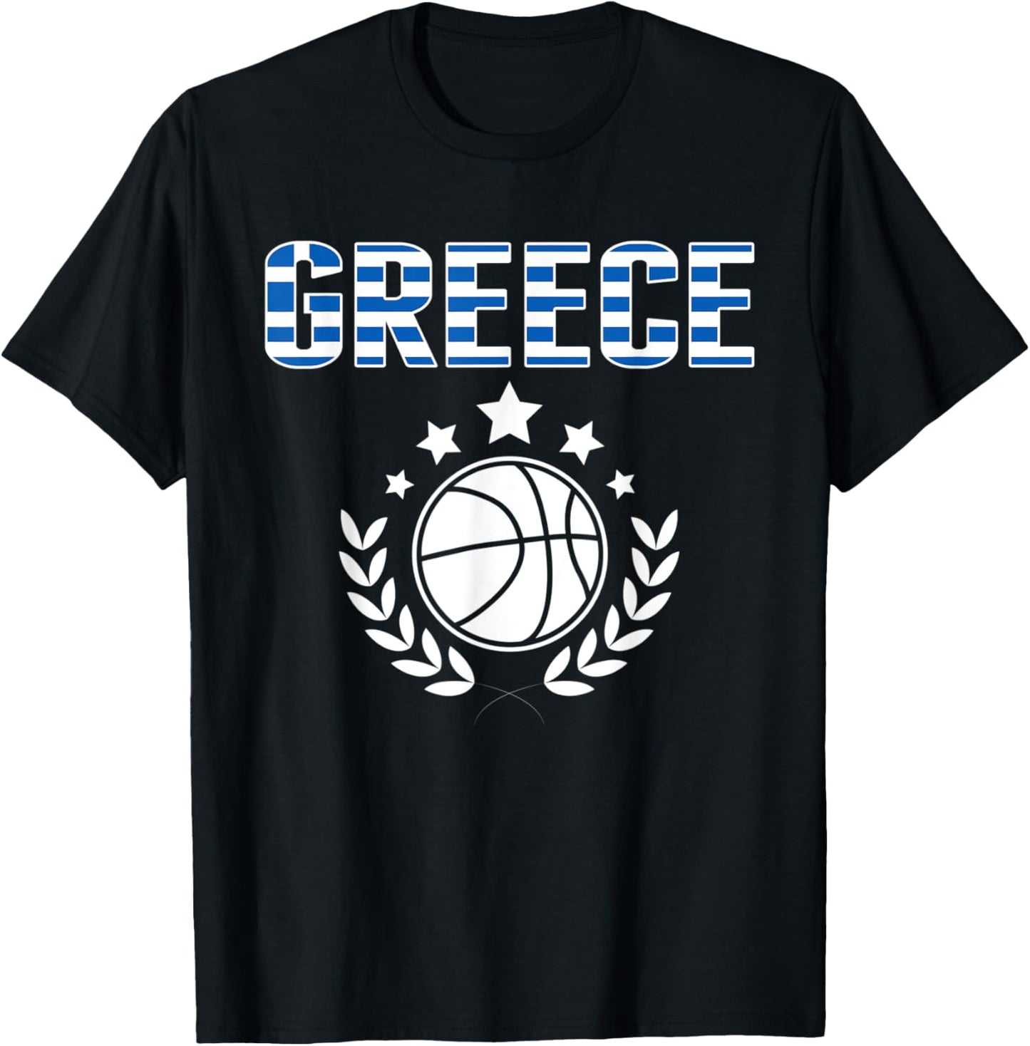 Greece Basketball Fans Jersey Greek Flag Summer Sport Lovers Men Women Kids T-Shirt - T-Shirt | Black