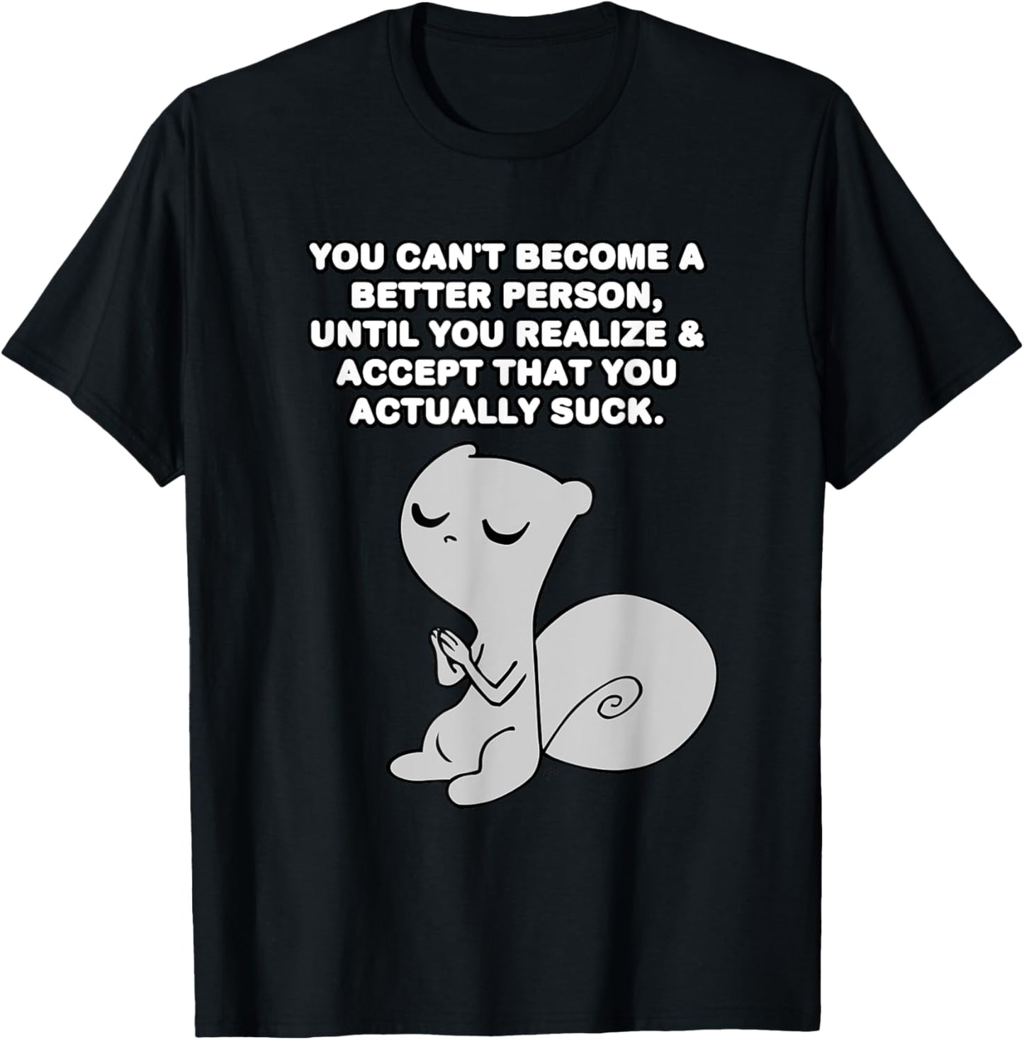 iLL WiLL PrEss, LLC Better Person Foamy The Squirrel -Adults Black 3XL T-Shirt - T-Shirt | Black