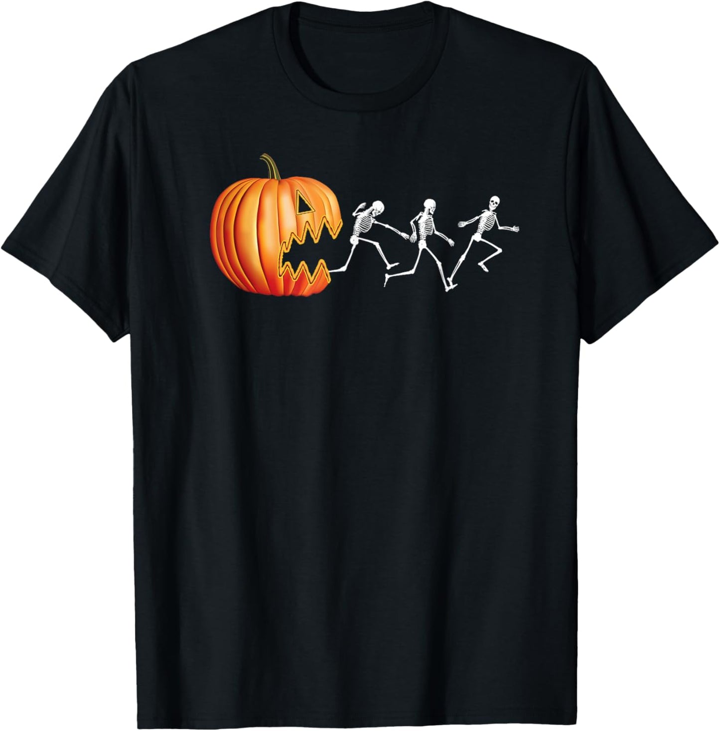 Funny Halloween Pumpkin Skeletons Jack o Lantern T-Shirt - T-Shirt | Black