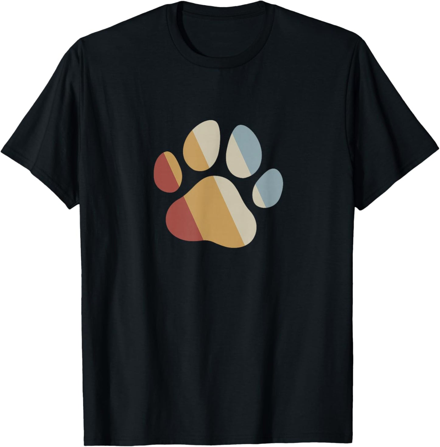 Dog Paw Retro Style Vintage T-Shirt - T-Shirt | Black