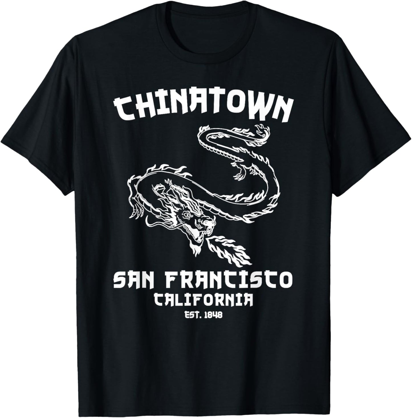 San Francisco Chinatown Chinese American Bay Area Dragon SF T-Shirt - T-Shirt | Black