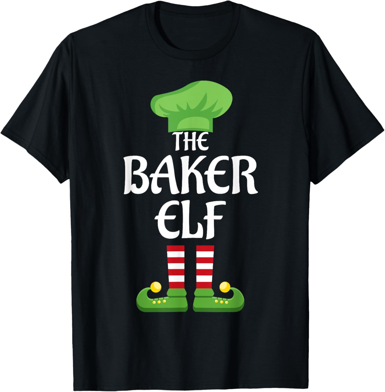 Baker Elf Family Matching Group Christmas T-Shirt - T-Shirt | Black