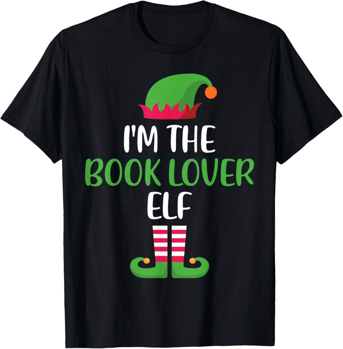 Book Lover Elf Family Matching Christmas Group Funny Xmas T-Shirt - T-Shirt | Black