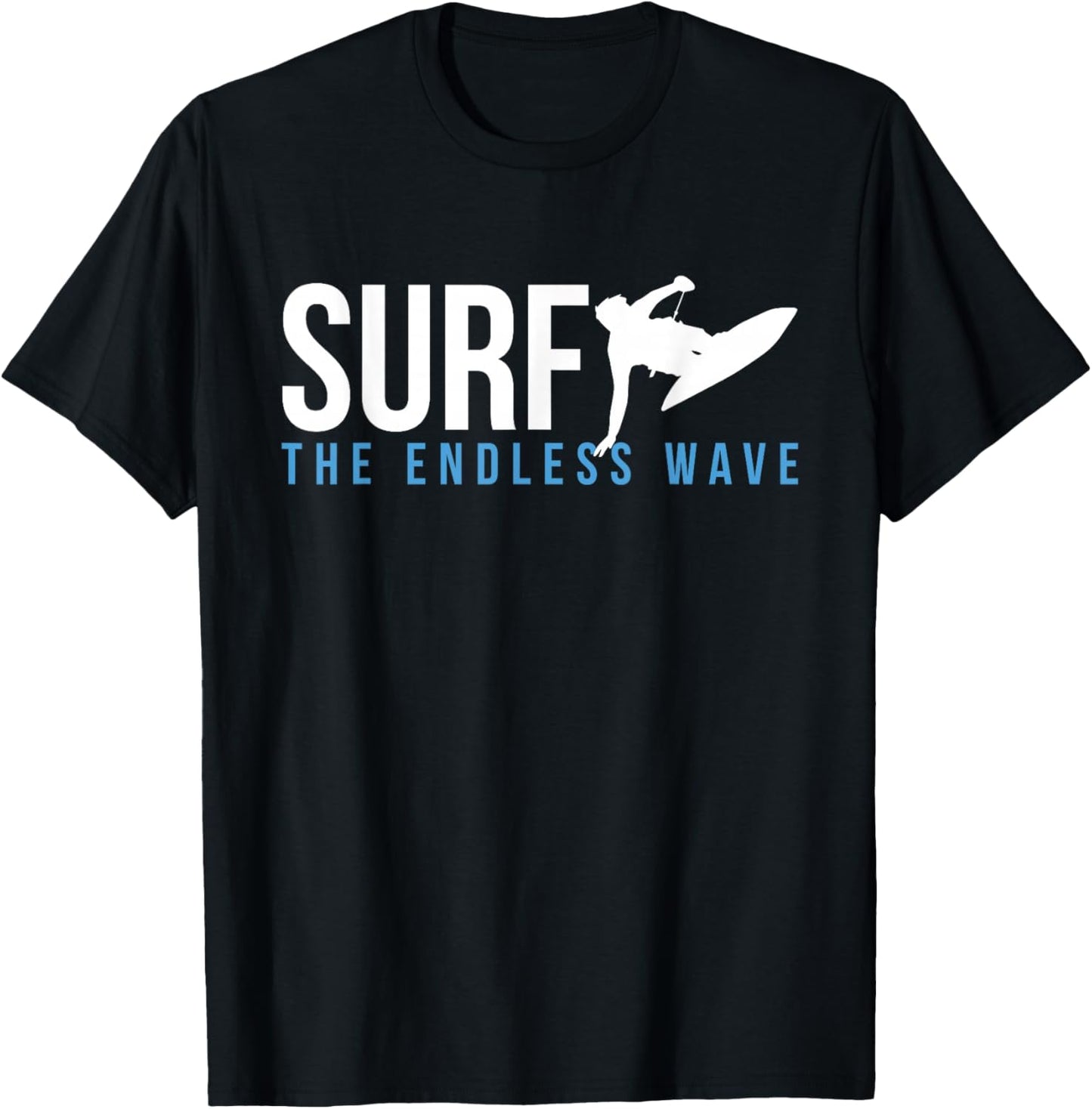 Surf The Endless Wave Wakeboard Wakeboarding Wakesurf Board T-Shirt - T-Shirt | Black