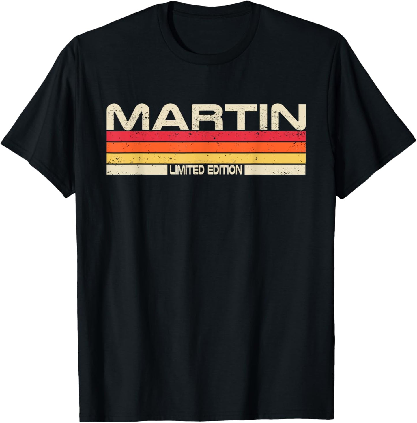 Martin Surname Birthday Family Reunion 80s 90s Sunset T-Shirt - T-Shirt | Black