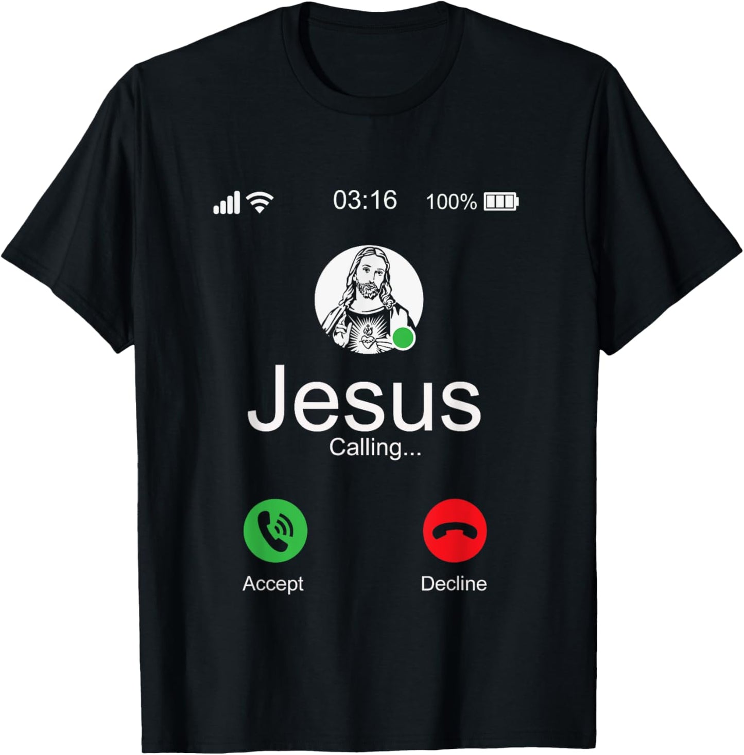 Jesus Is Calling - Christian T T-Shirt - T-Shirt | Black