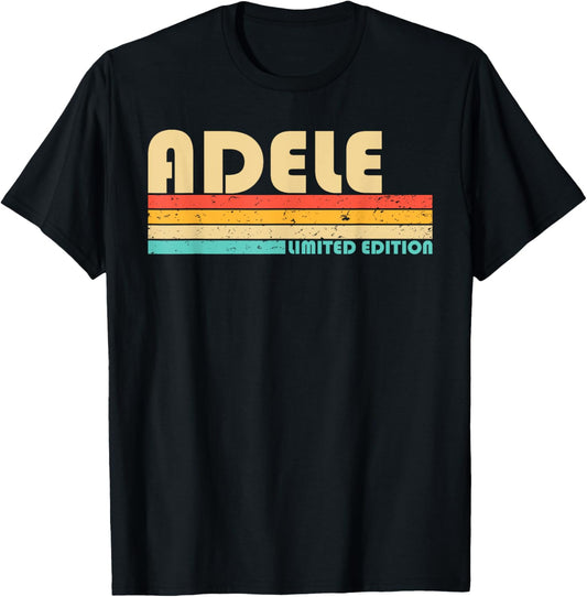 ADELE Name Personalized Retro Vintage 80s 90s Birthday T-Shirt - T-Shirt | Black