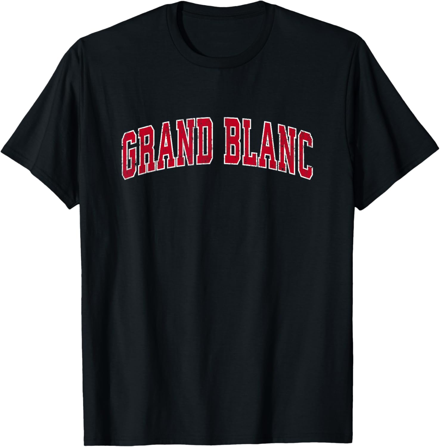 Grand Blanc Michigan MI Vintage Sports Design Red Design T-Shirt - T-Shirt | Black