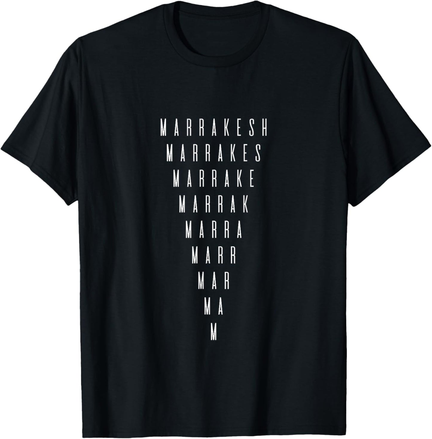 Marrakesh Inverted Triangle Word Art - Morocco Souvenir T-Shirt - T-Shirt | Black
