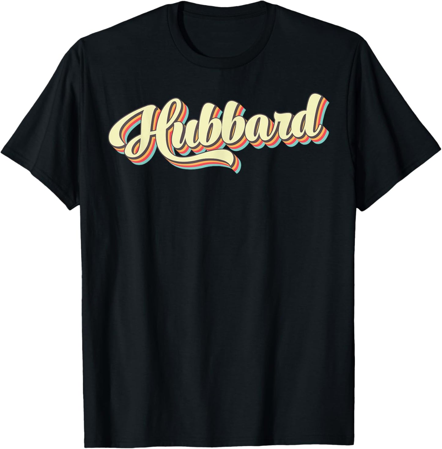 Hubbard Retro Art Baseball Font Vintage T-Shirt - T-Shirt | Black