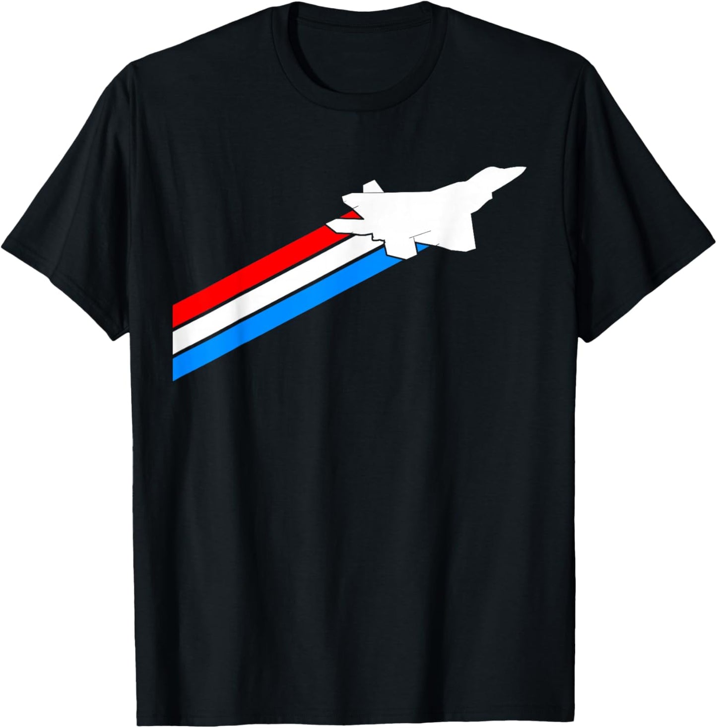 F-22 Raptor Fighter Jet Patriotic 4th July American Flag T-Shirt - T-Shirt | Black