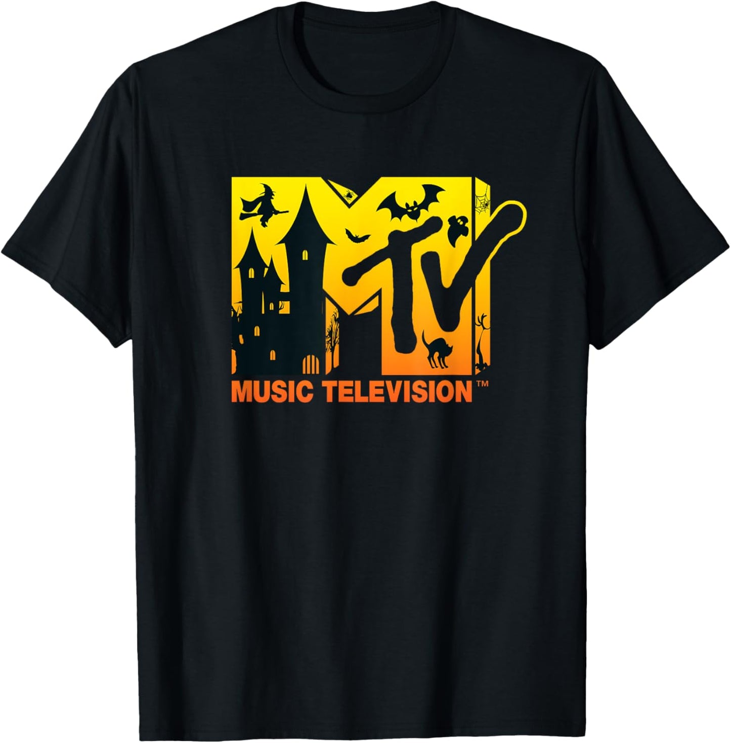 Mademark x MTV - Music Television Halloween Theme Logo Design T-Shirt - T-Shirt | Black