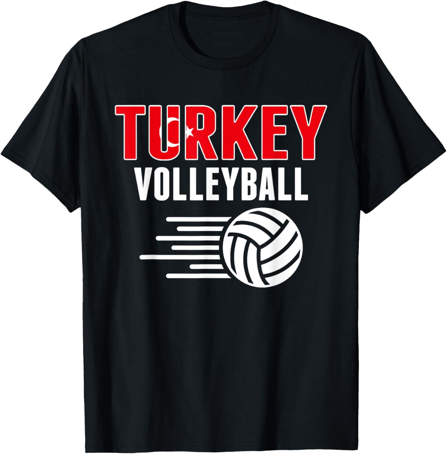 Turkey Volleyball Fans Jersey - Turkish Flag Sport Lovers T-Shirt - T-Shirt | Black