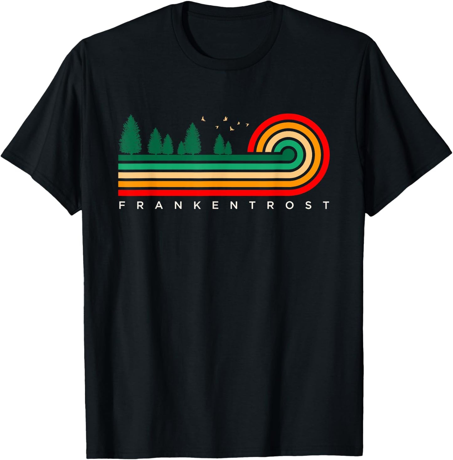 Evergreen Vintage Stripes Frankentrost, Michigan T-Shirt - T-Shirt | Black