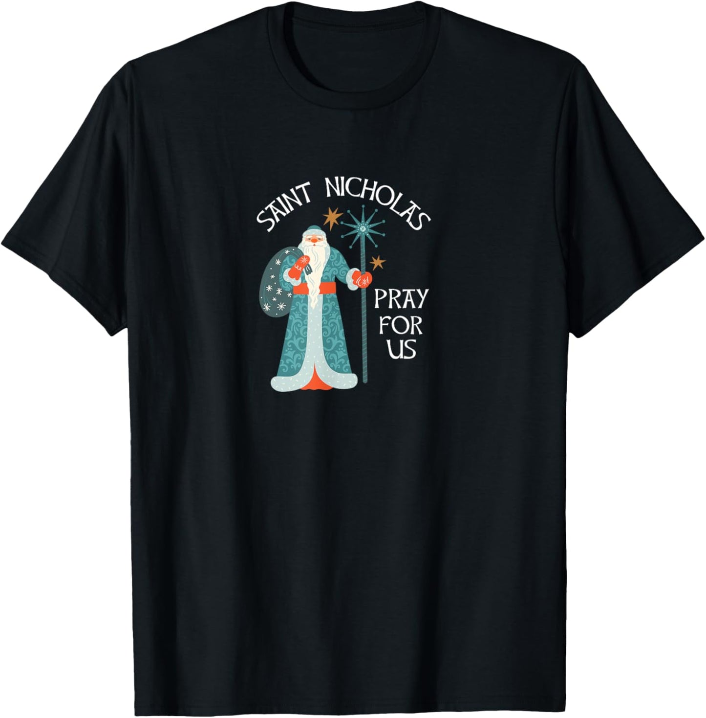 Saint Nicholas Pray for Us T-Shirt - T-Shirt | Black