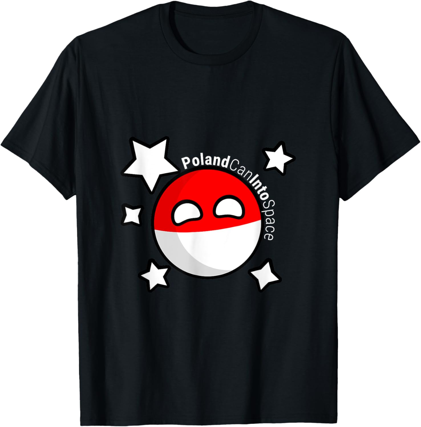 Poland Can into Space Polandball Country balls Hero T-Shirt - T-Shirt | Black