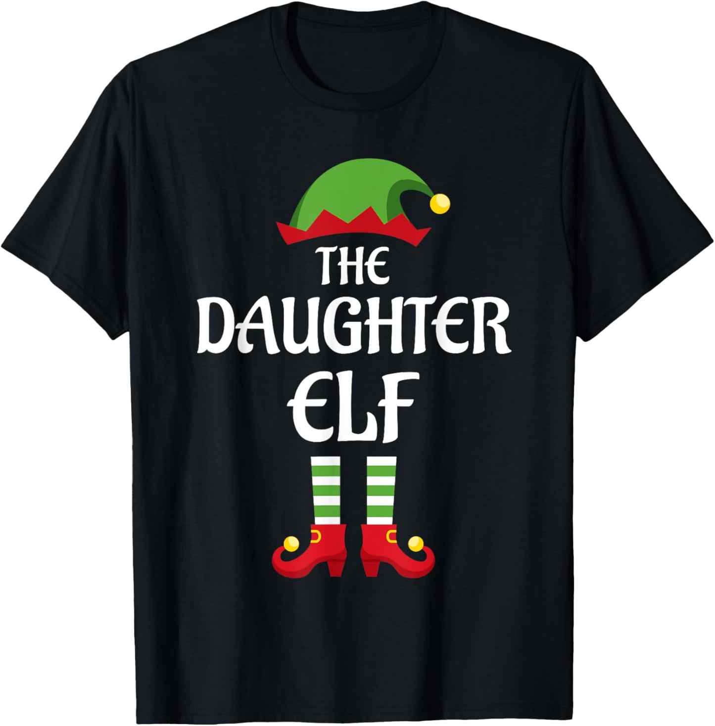 Daughter Elf Family Matching Group Christmas T-Shirt - T-Shirt | Black