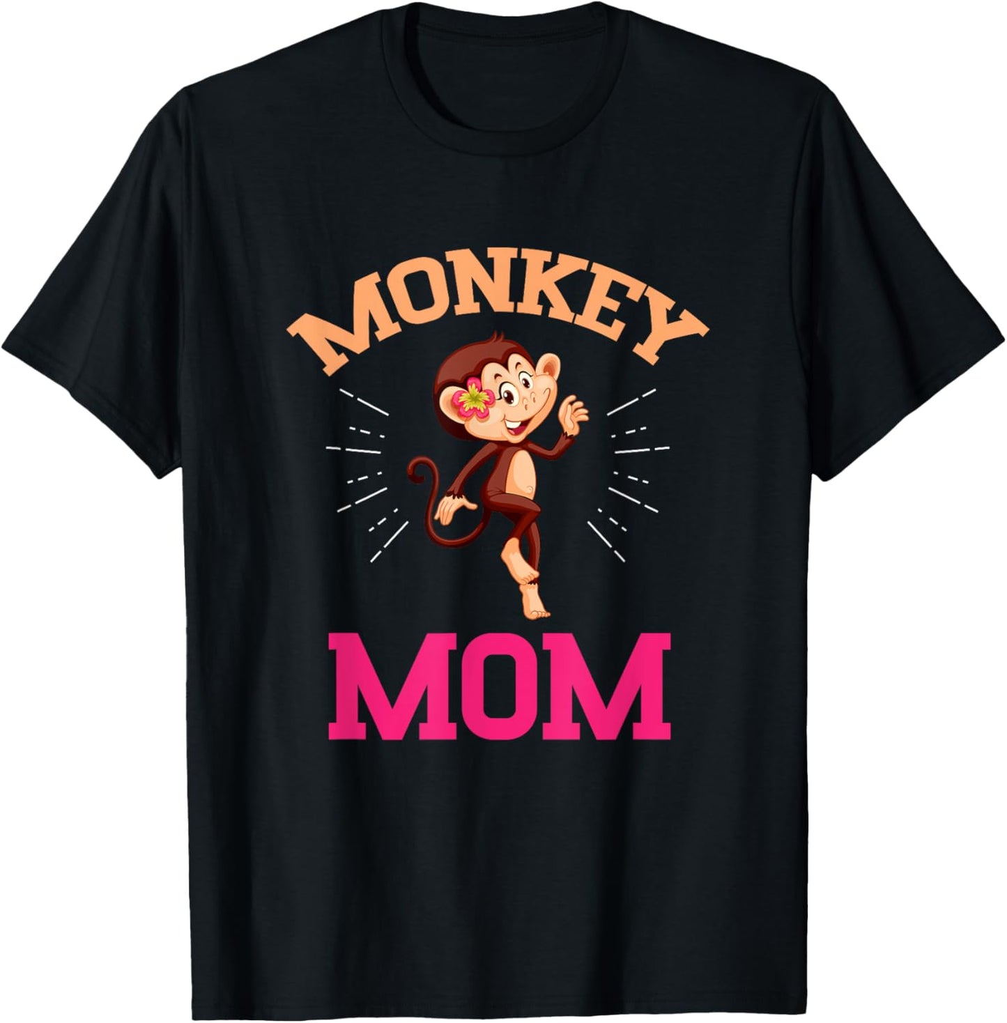 Monkey Mom Mothers Day Best Mama Ever Animal Ape Lover T-Shirt - T-Shirt | Black