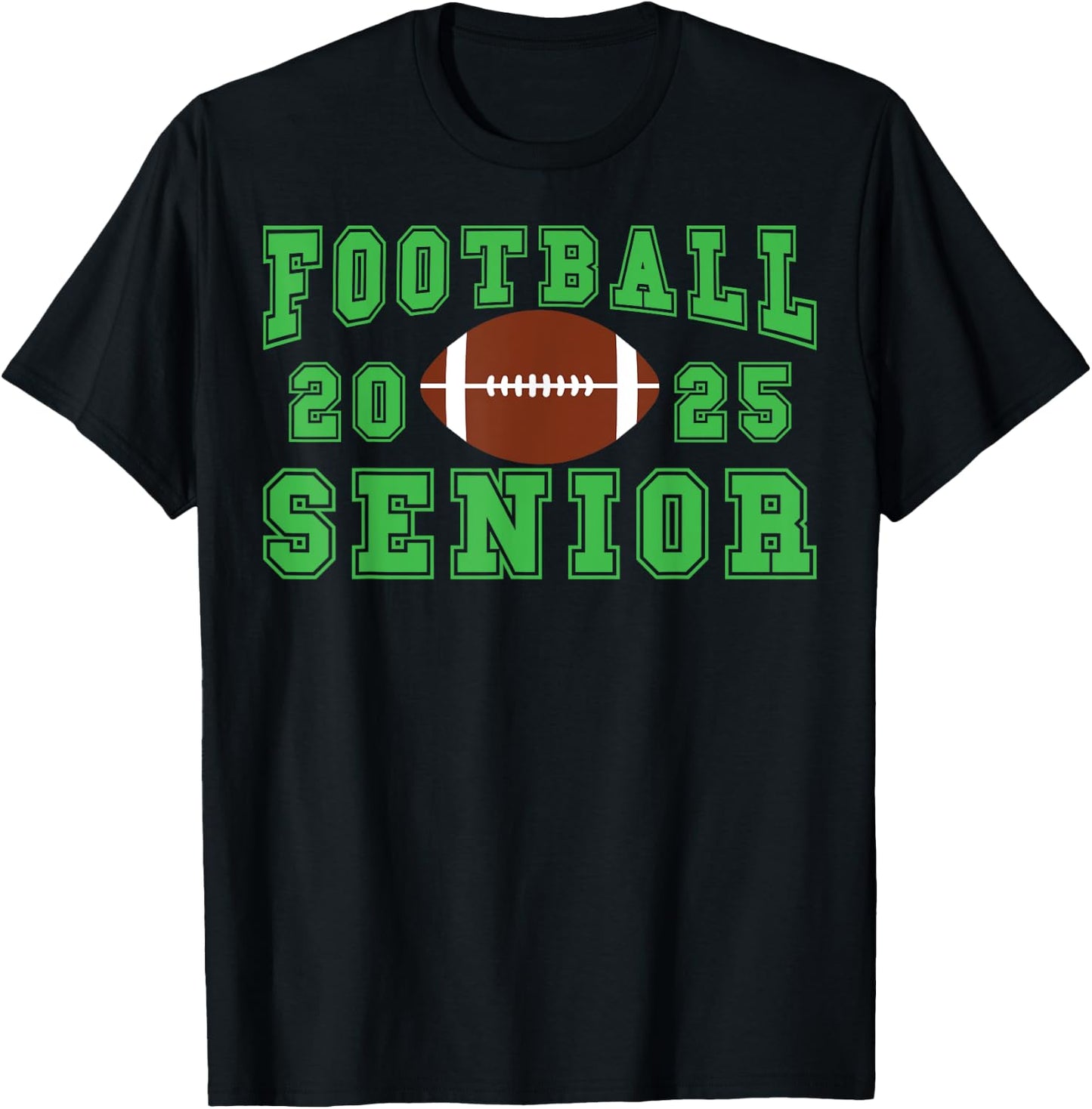 Football Senior Night Football Senior 2025 Graduation 21 T-Shirt - T-Shirt | Black