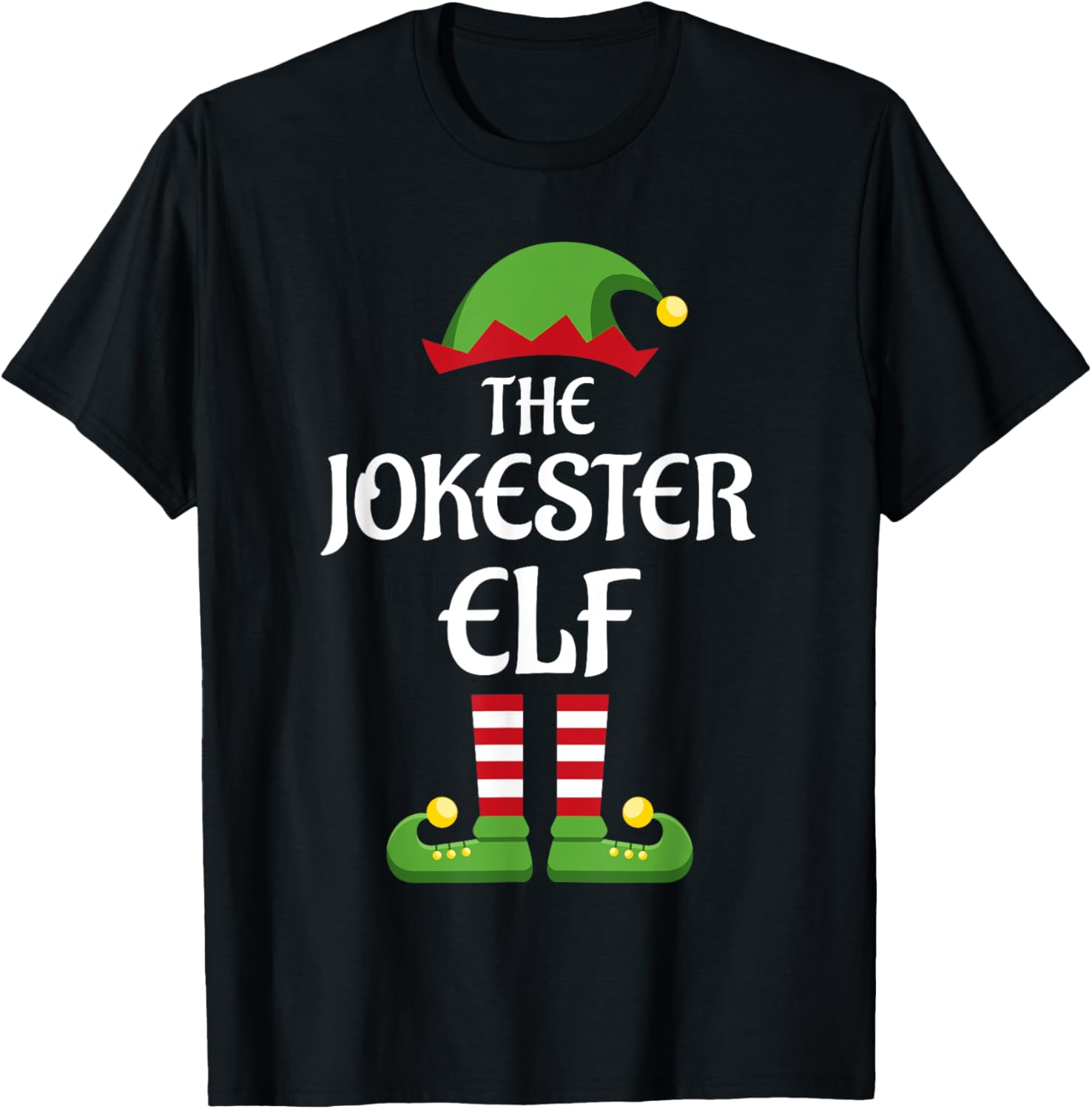 Jokester Elf Family Matching Group Christmas T-Shirt - T-Shirt | Black