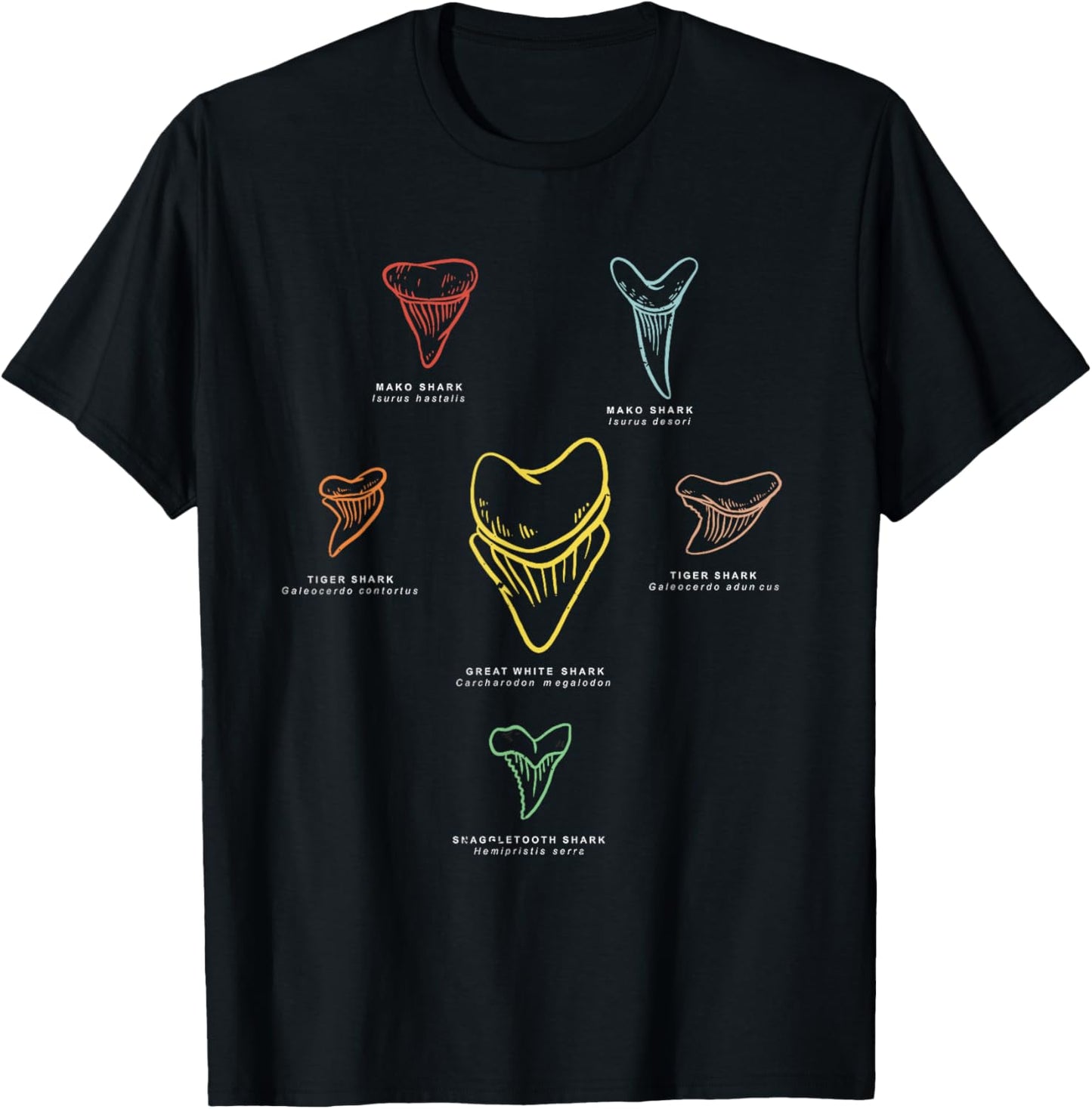 SHARK TEETH: Shark Tooth types, Shark Teeth Collector T-Shirt - T-Shirt | Black
