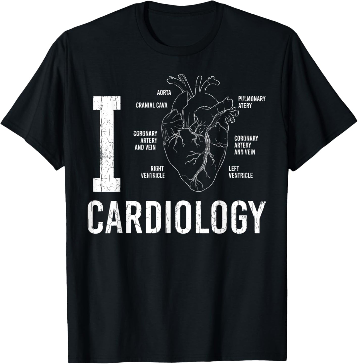 I Heart Funny Cardiologist Cardiology Graphic T-Shirt - T-Shirt | Black
