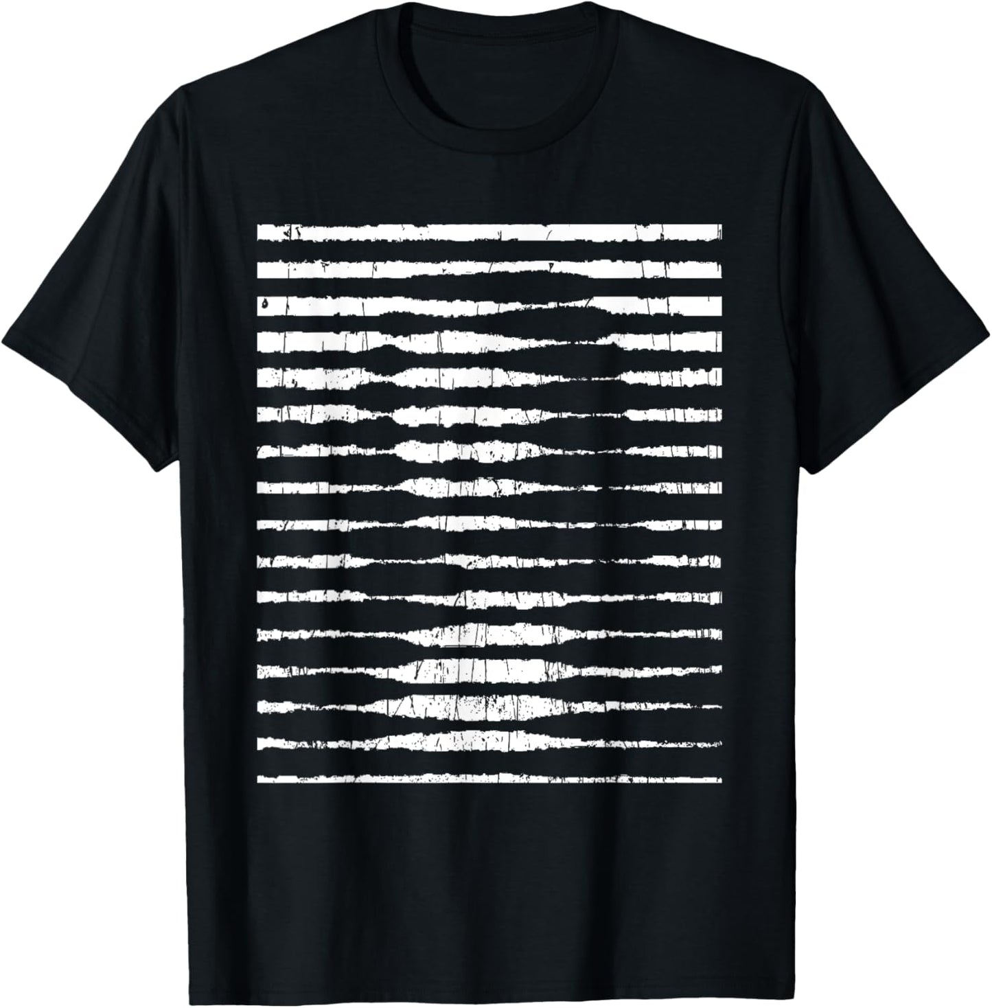 Funny Mona Illusion Lisa Painting Art da Vinci Grunge T-Shirt - T-Shirt | Black